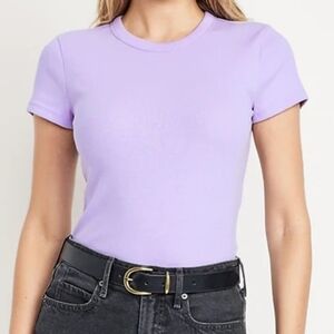 Lavender and Sky Blue Short Sleeve Women's Top